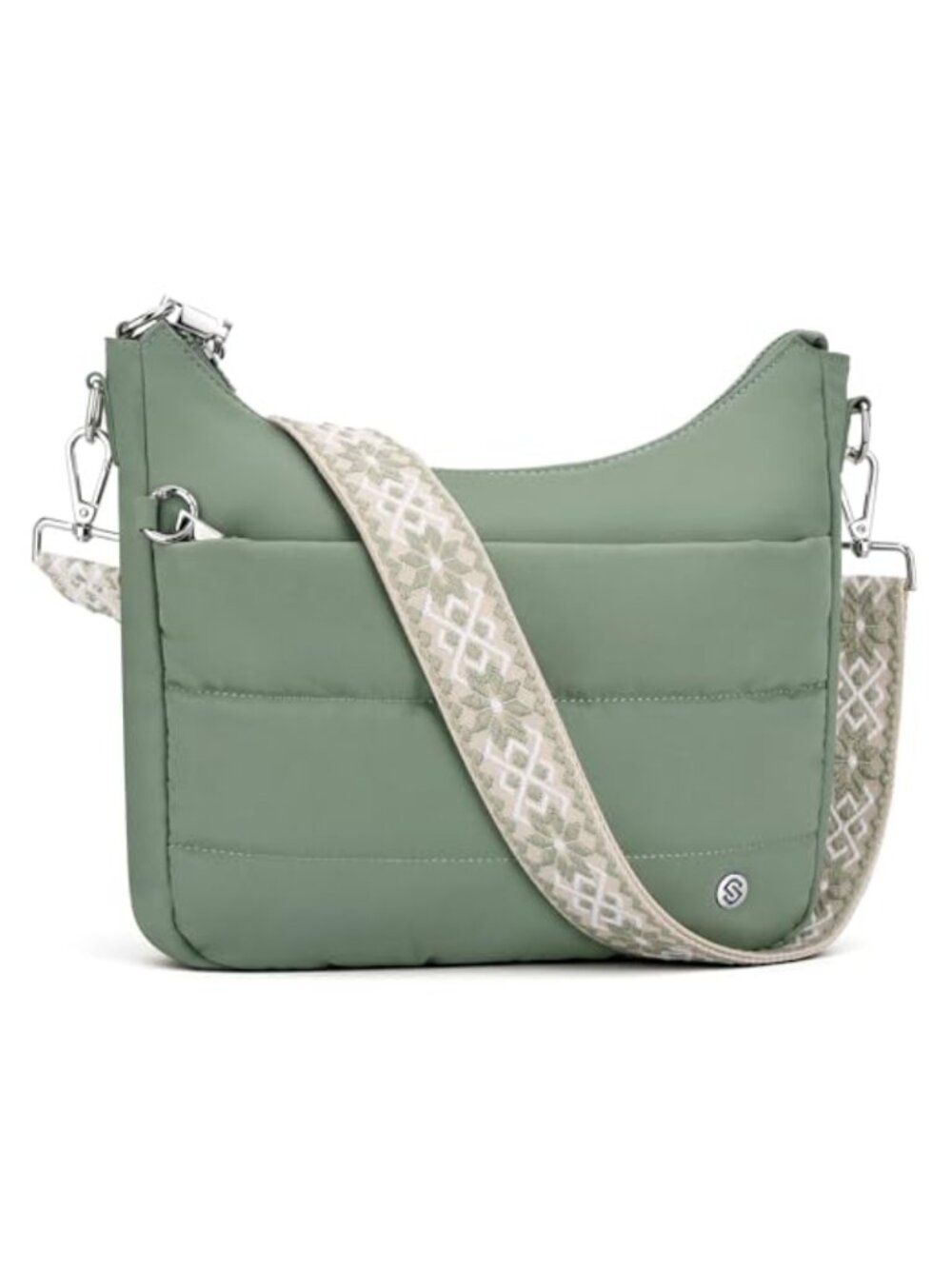 Anti Theft Quilted Nylon Crossbody Hobo Purse Built-in Wallet RFID